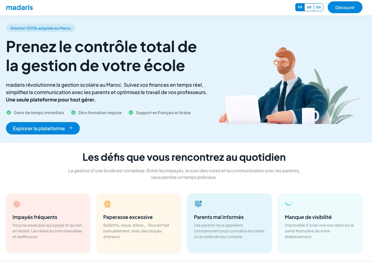 Madaris - Plateforme de Gestion Scolaire
