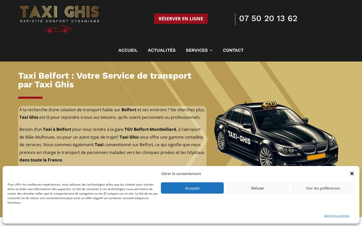 TaxiGhis - Site Web Transport 24/7